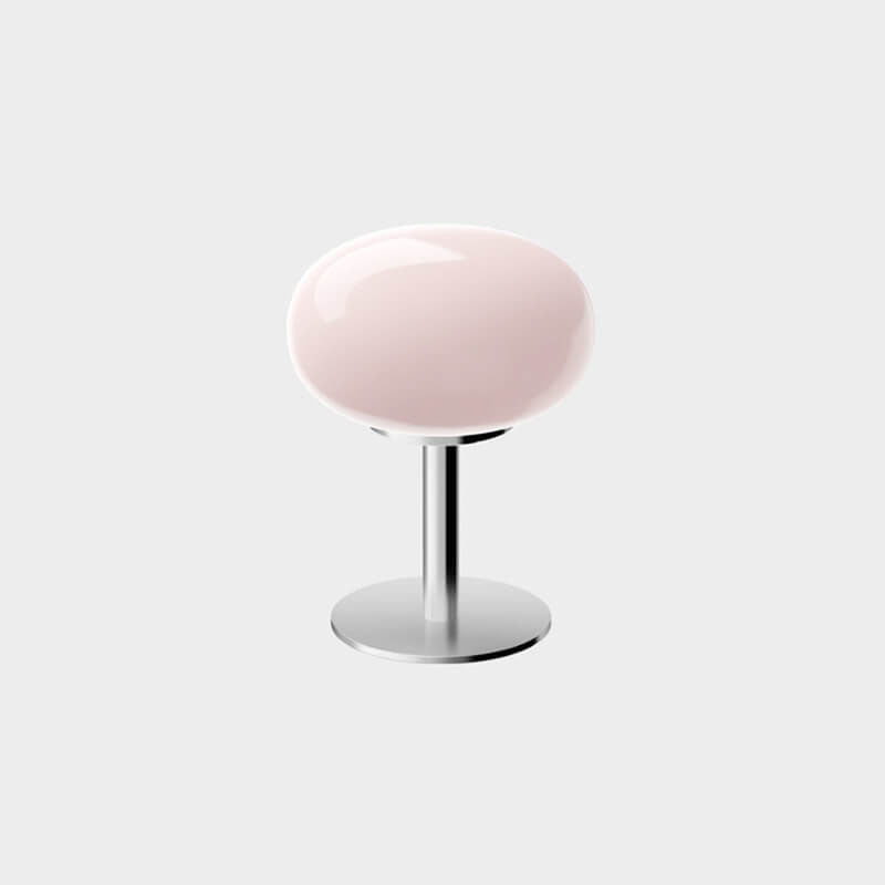 Modern Nordic Round Iron and Glass Table Lamp for Bedroom Decor