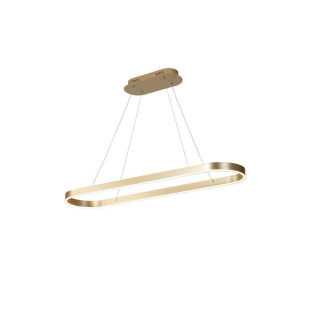 Sleek Oval Aluminum LED Chandelier - Modern Minimalist Fixture for Living Room