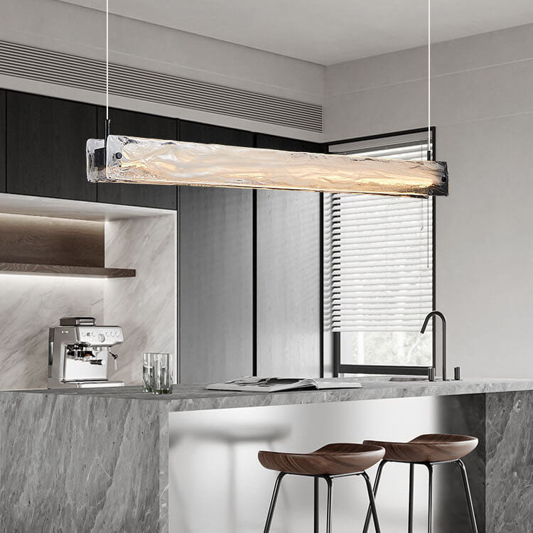 Modern Clear Glass LED Chandelier Pendant Light for Kitchen Island