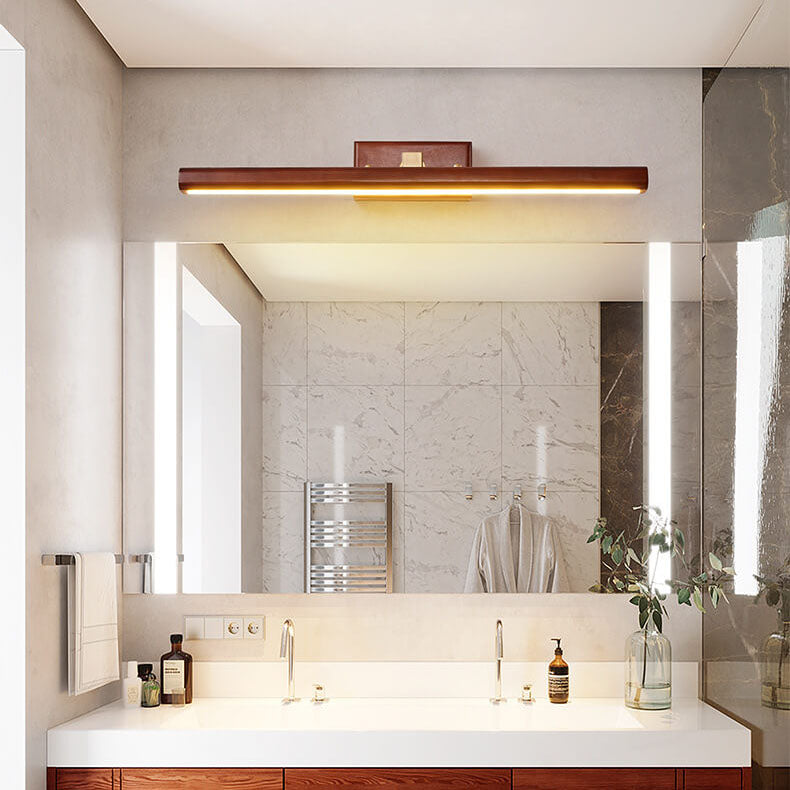 Nordic Beechwood Copper LED Vanity Wall Sconce for Bathroom & Living Room