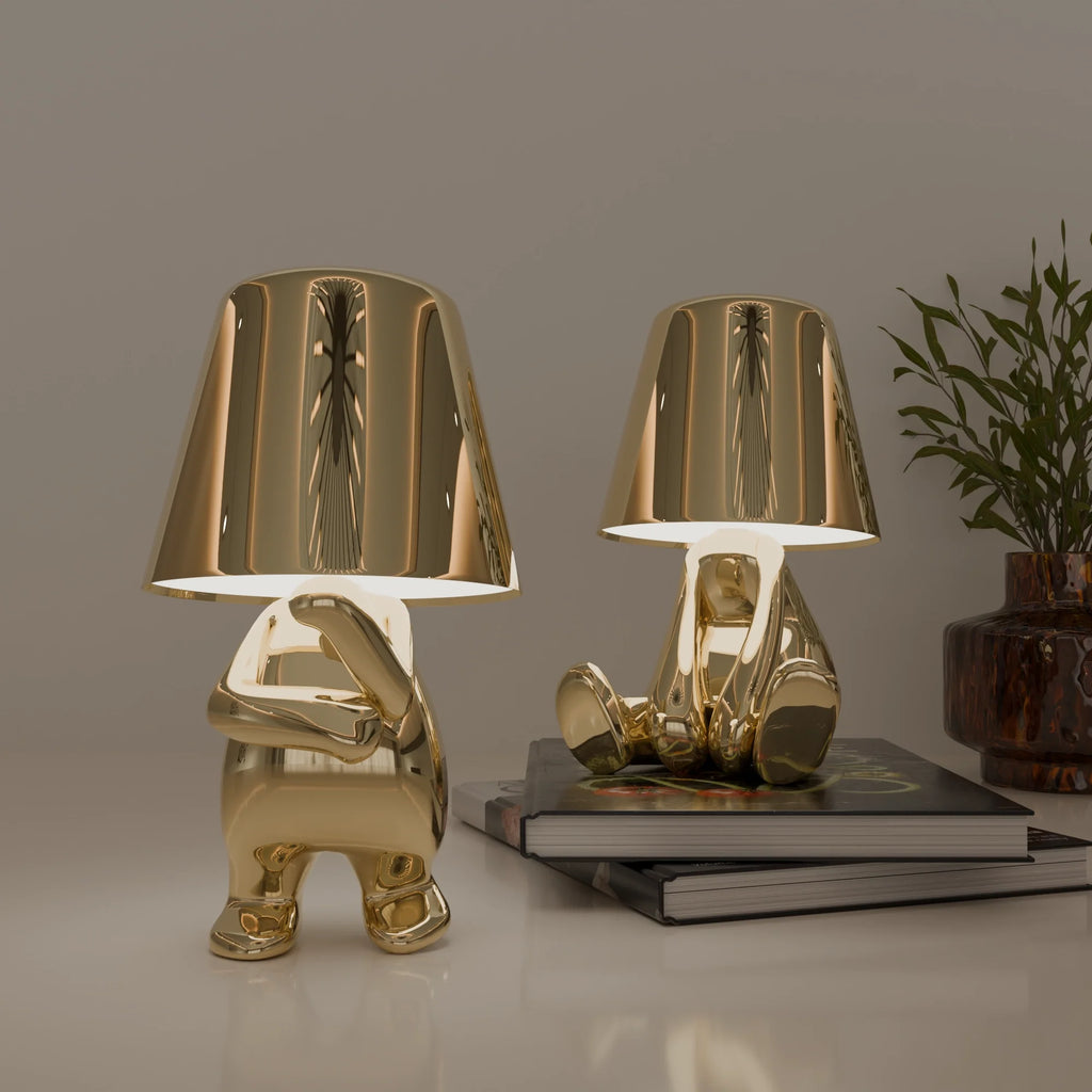 Elegant Gold Table Lamp Set – Modern Decor for Living Room & Office