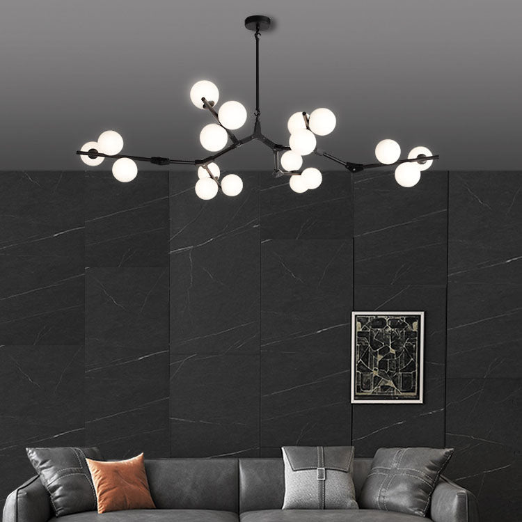 Modern Glass Chandelier with 12/18/24 Lights for Stylish Living Room