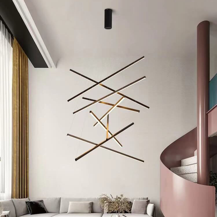 Nordic Style Geometric Iron & Aluminum LED Chandelier for Modern Decor