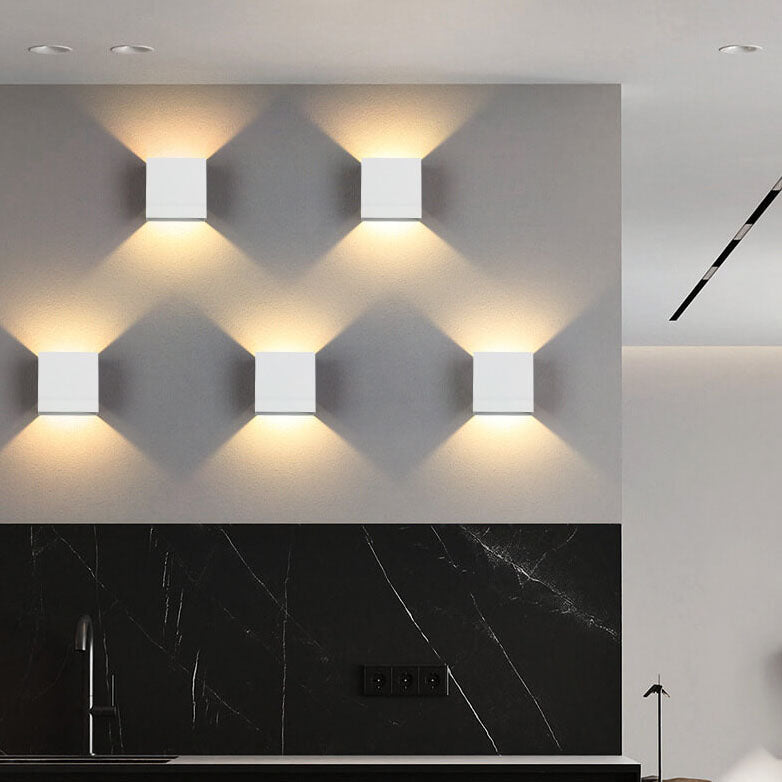 Sleek White Aluminum Square LED Wall Sconce for Contemporary Spaces