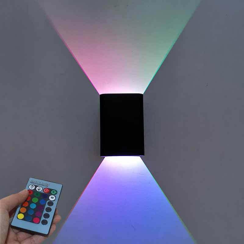 Contemporary Square Aluminum RGB LED Wall Sconce for Home Decor Lighting