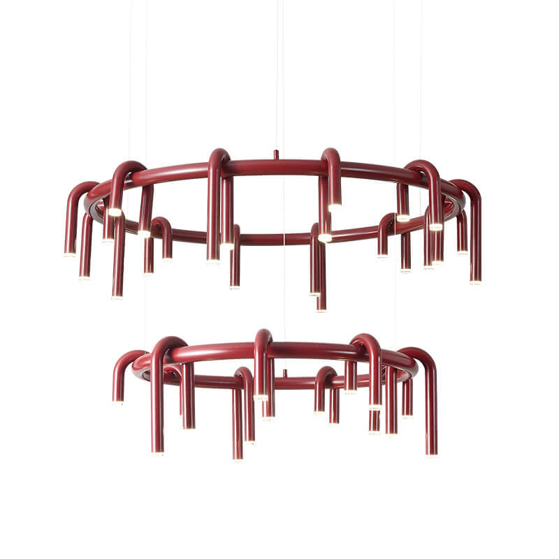 Modern Geometric Iron LED Chandelier for Stylish Living Room Decor