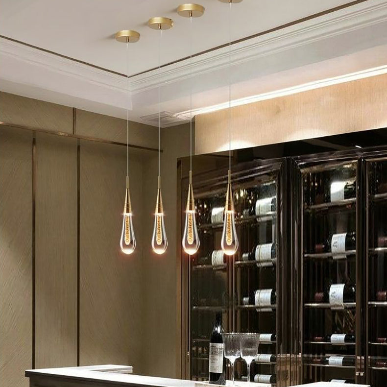 Scandinavian Water Drop Crystal LED Chandelier for Bedroom Decor