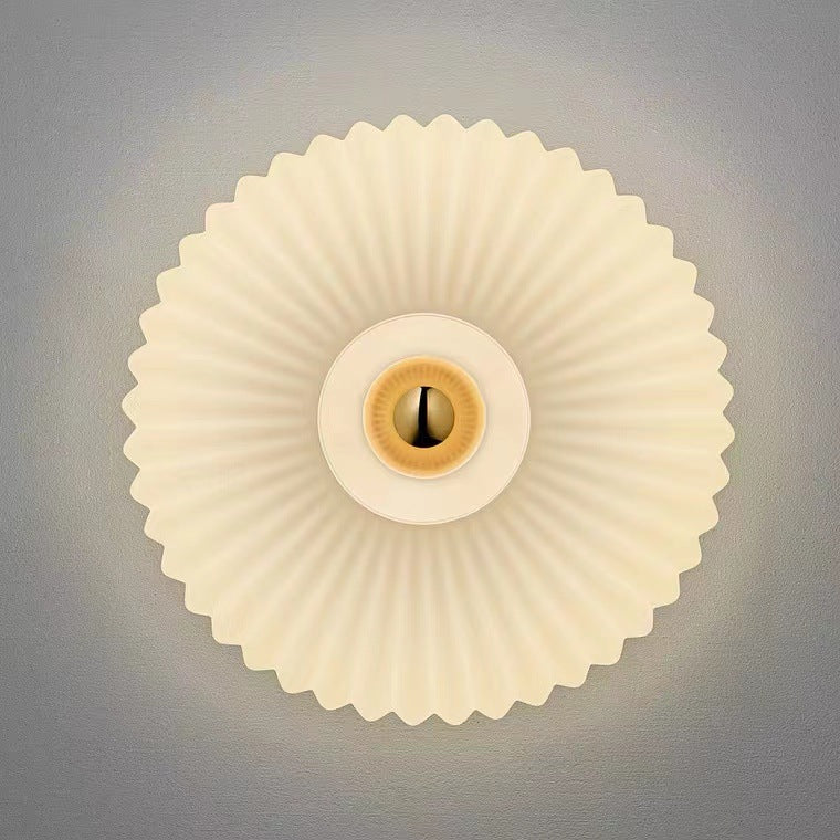 Nordic Iron & Glass Round Disc Wall Sconce Lamp for Modern Living Room