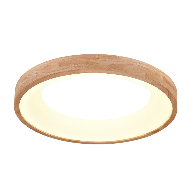 Scandinavian Style Natural Wood LED Flush Mount Ceiling Light for Hallway