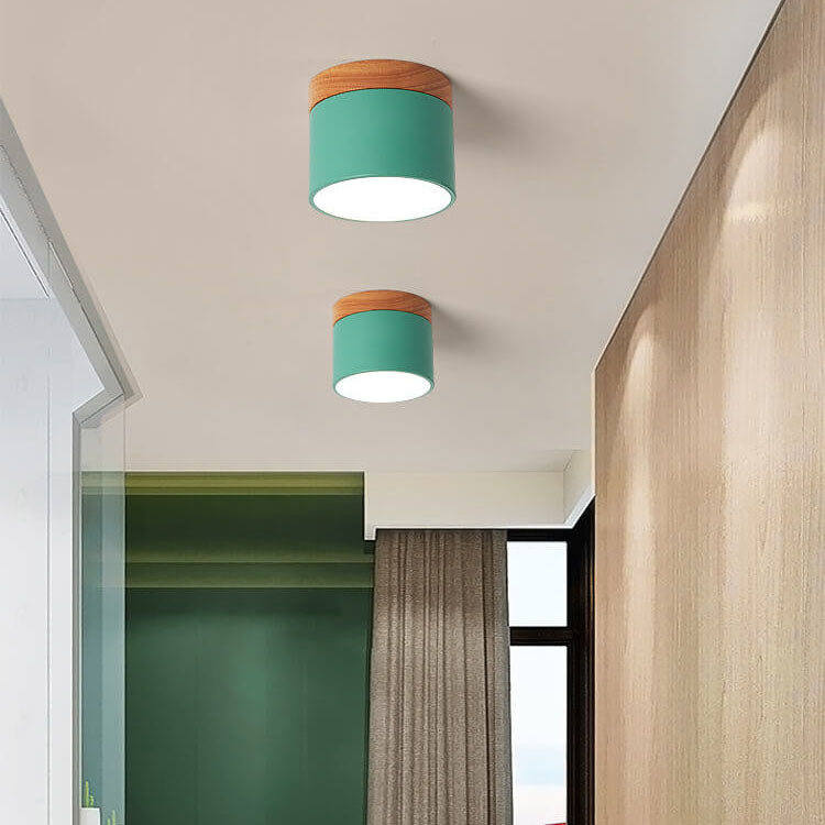 Elegant Scandinavian Solid Color LED Flush Mount Ceiling Light for Home