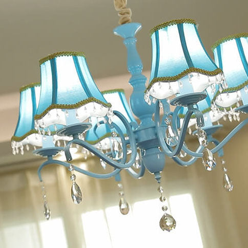 Elegant Modern Iron and Crystal Chandelier for Dining or Living Room
