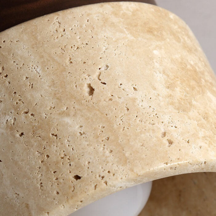 Vintage Round Travertine Flush Mount Ceiling Light Fixture for Hallway