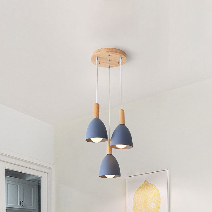 Nordic Minimalist Solid Color Macaron Chandelier for Modern Living Spaces