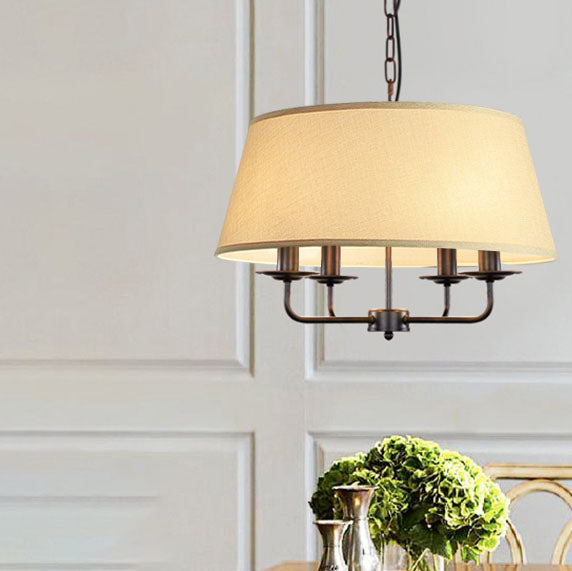 Antique Iron 4-Light Pendant Fixture for Vintage-Style Dining Room Decor