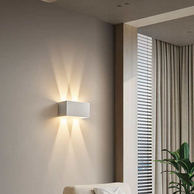 Modern Gray Aluminum Square LED Wall Sconce Lamp for Entryway Lighting