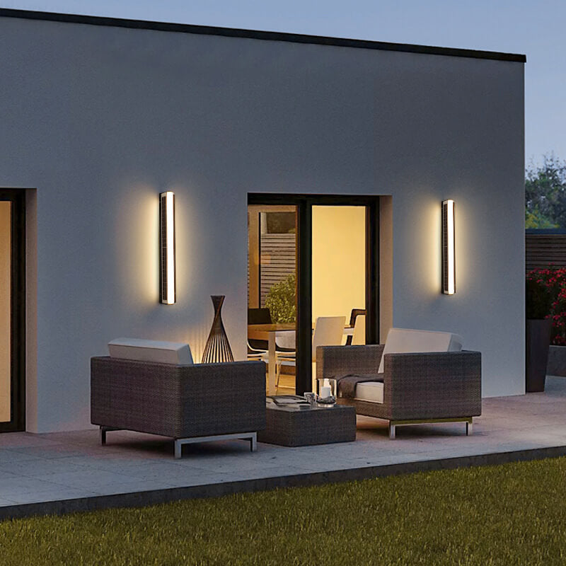 Contemporary Black Acrylic Solar LED Waterproof Garden Wall Light