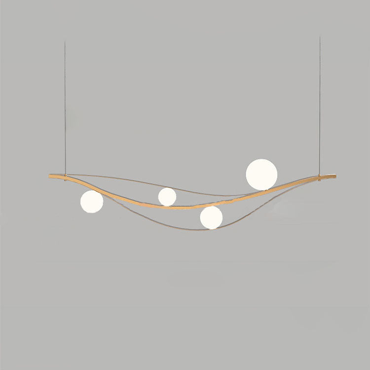 Nordic Style 4-Light Island Chandelier in Black Metal for Kitchen Diner