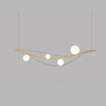 Nordic Style 4-Light Island Chandelier in Black Metal for Kitchen Diner