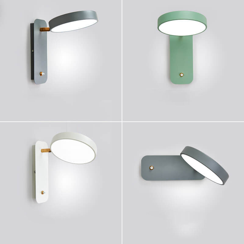 Modern White Round Rotatable LED Wall Sconce for Bedroom or Reading