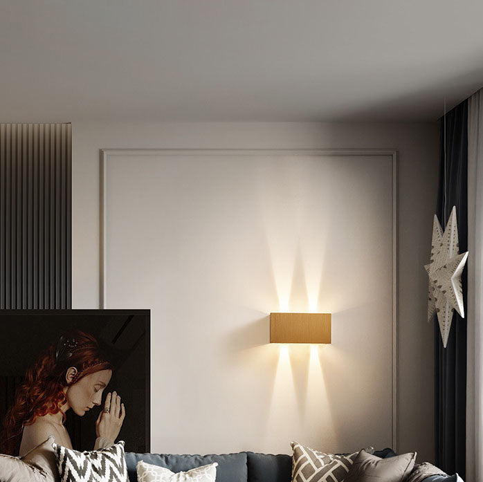 Modern Gray Aluminum Square LED Wall Sconce Lamp for Entryway Lighting