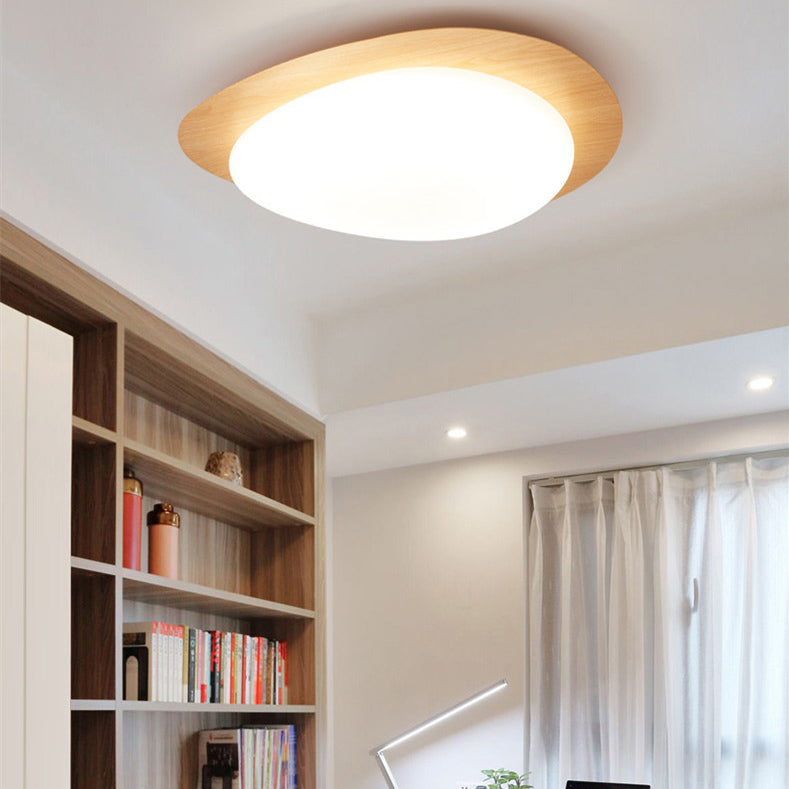 Modern White Acrylic Pebble Shape LED Flush Mount Light for Bedroom