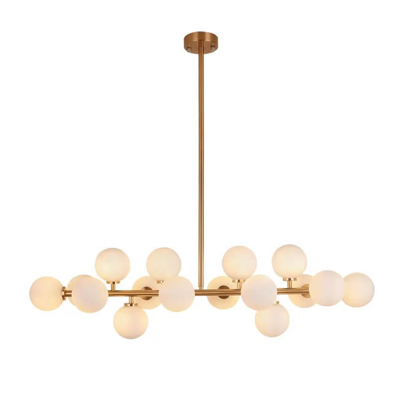 Contemporary Black Iron and Glass 16-Light Chandelier for Dining Rooms