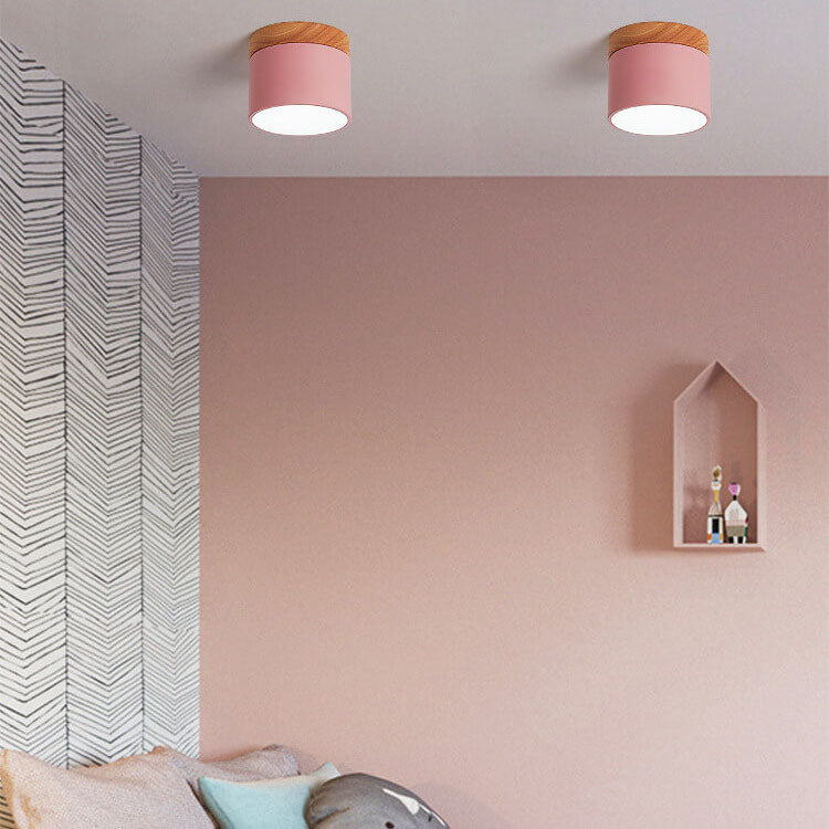 Elegant Scandinavian Solid Color LED Flush Mount Ceiling Light for Home