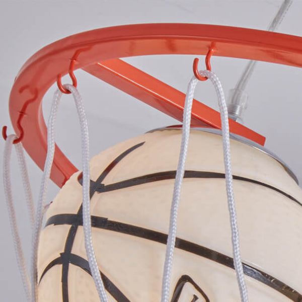 Whimsical Colorful Cartoon Basketball 3-Light Kids Chandelier Fixture