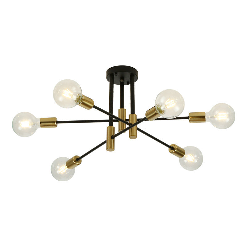Nordic Minimalist Black Iron 4/6/8-Light Chandelier for Kitchen Island