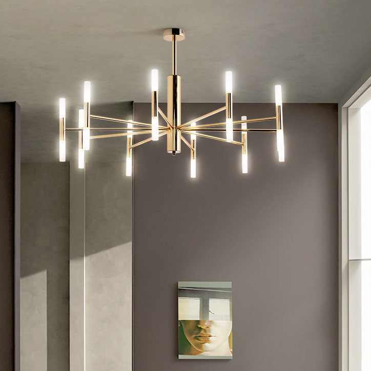 Nordic Style Black Wrought Iron Chandelier Pendant for Bedroom Décor