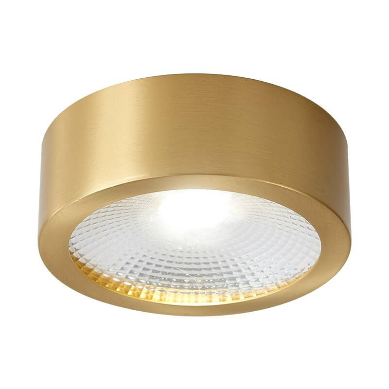 Contemporary Ultra-Thin Copper LED Flush Mount Light for Hallway Decor