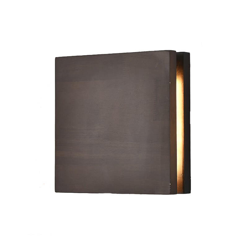 Wabi-Sabi Natural Wood Rectangular LED Wall Sconce for Rustic Decor