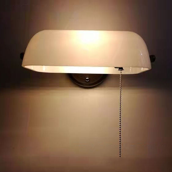 Antique-Style Round Glass & Iron Wall Sconce Light for Living Room