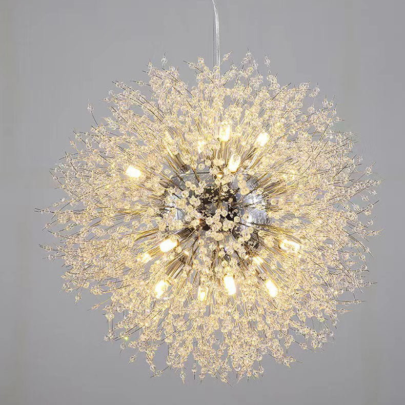 Scandinavian Style Dandelion Crystal Chandelier for Bedroom Lighting