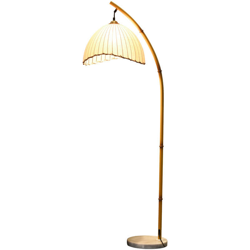 Vintage Bamboo Pole Floor Lamp with Warm Light for Living Room Decor