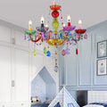 Elegant Black Crown Iron and Glass Crystal Chandelier for Dining Room