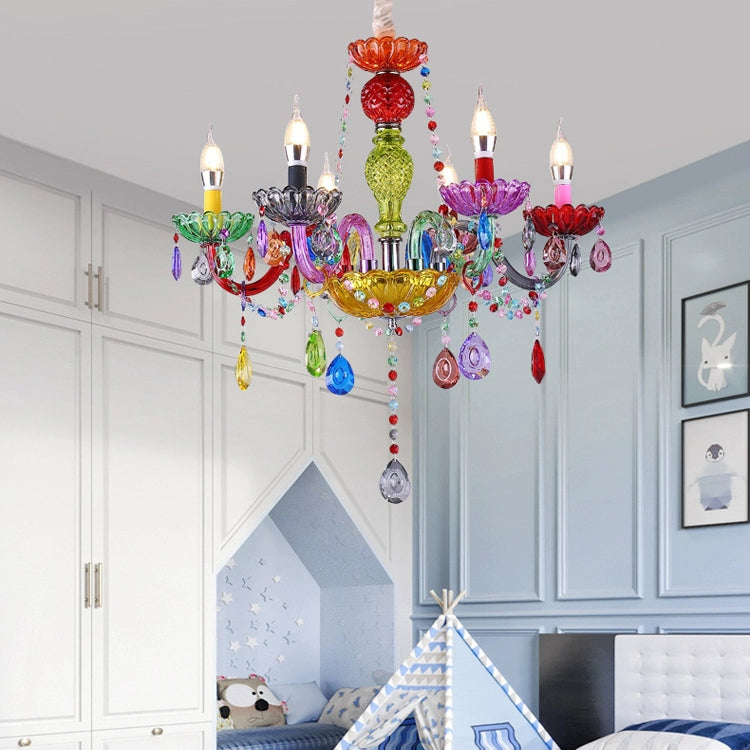 Elegant Black Crown Iron and Glass Crystal Chandelier for Dining Room