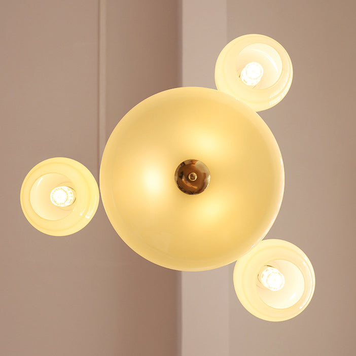 Mid-Century Modern Iron and Glass Orb Chandelier for Living Room 4/6/8 Light