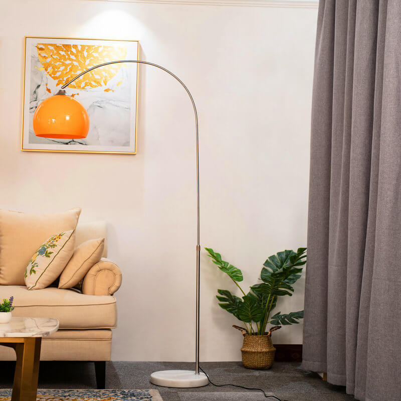 Contemporary Acrylic Globe Shade Fishing Rod Floor Lamp for Living Room