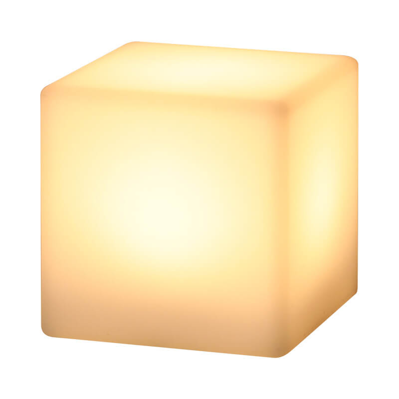 Geometric White Battery-Powered LED Table Lamp for Bedroom Decor
