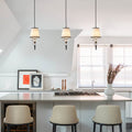 Antique-Style Clear Glass Metal Island Chandelier Light for Kitchen