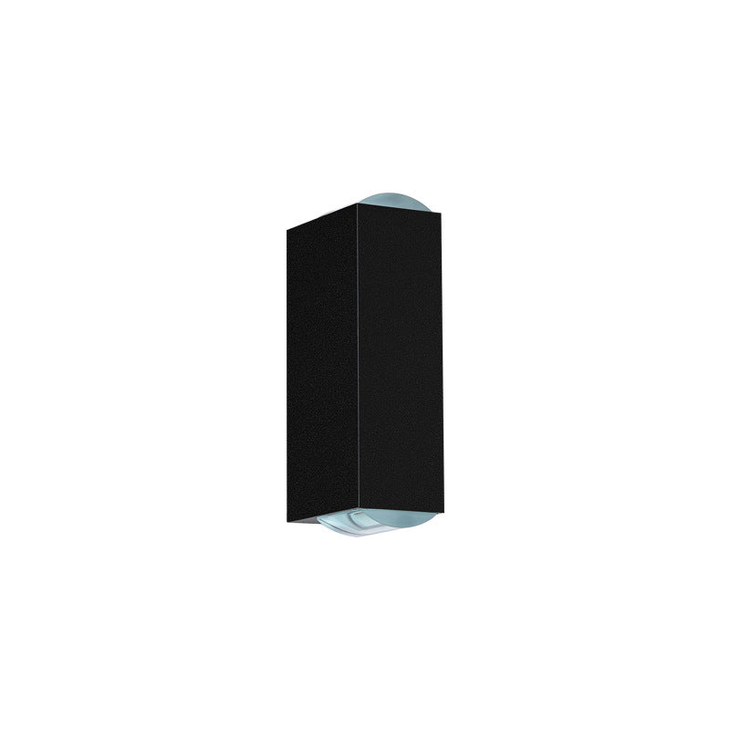 Contemporary Silver Aluminum Double-Headed LED Wall Sconce for Patio