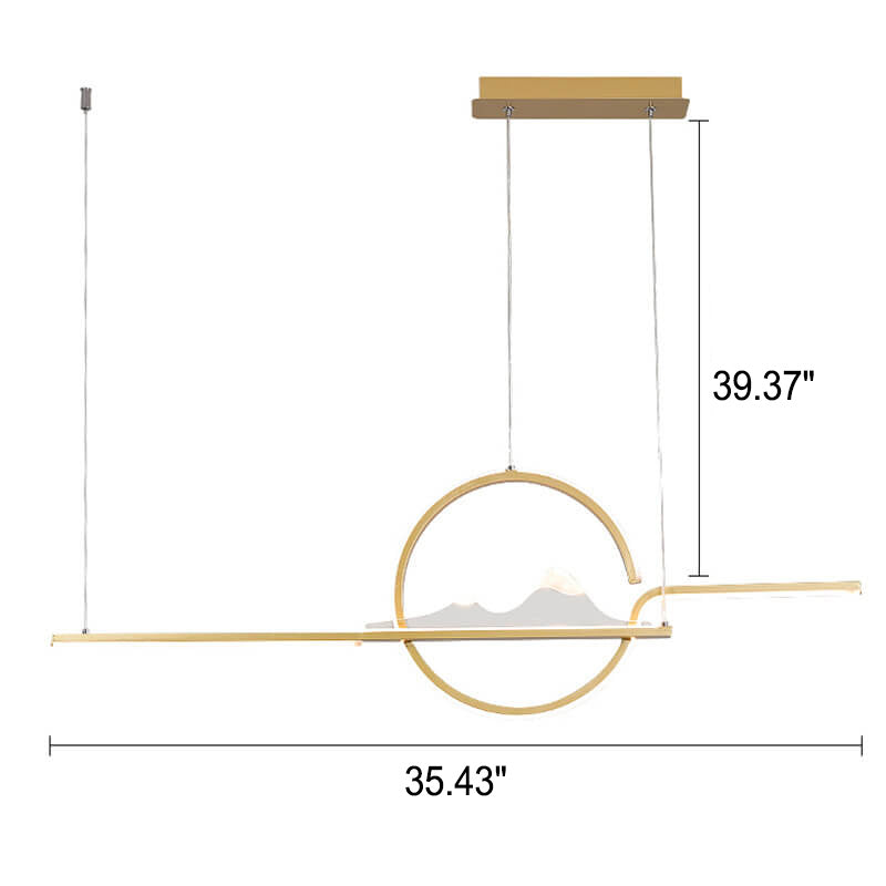 Contemporary Black LED Chandelier Pendant Light for Dining Room & Foyer