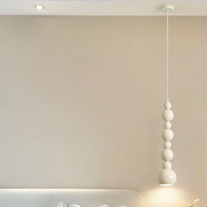 Elegant Cream Iron Gourd Chandelier Skewers for Dining Room Lighting
