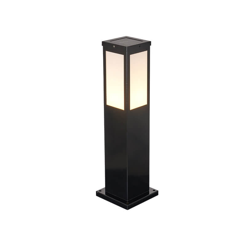 Contemporary Black Waterproof Solar Square Pathway Lantern for Outdoors