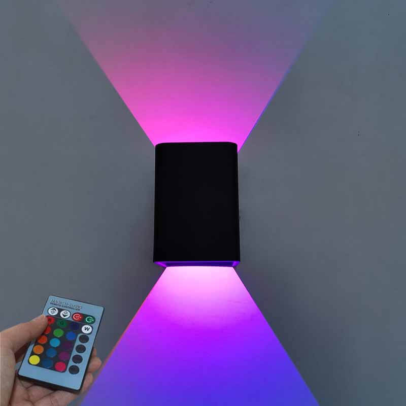 Contemporary Square Aluminum RGB LED Wall Sconce for Home Decor Lighting