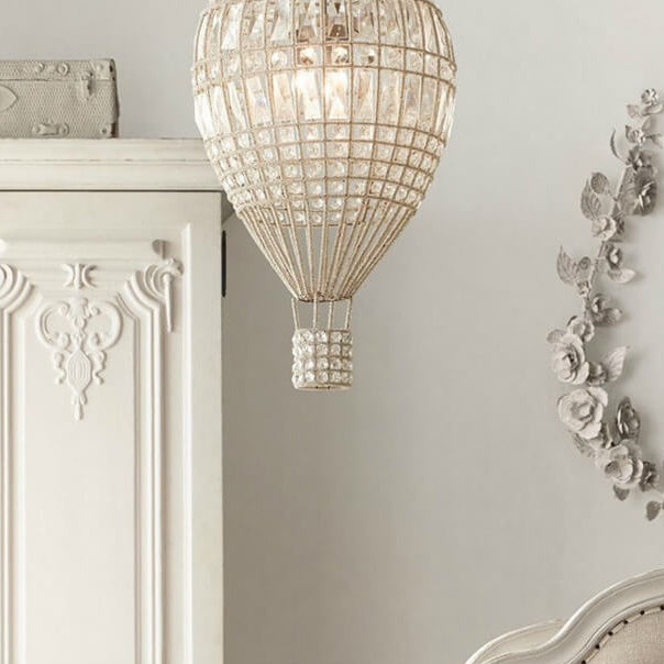 Antique French Crystal Hot Air Balloon Chandelier for Living Room Decor