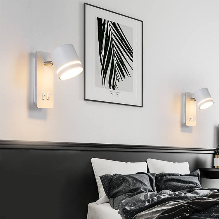 Rustic Black Iron Rotatable LED Square Wall Sconce for Living Room & Bedroom