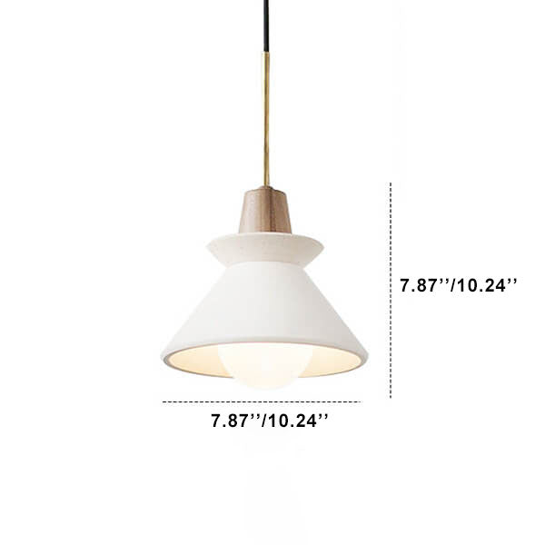 White Cement Nordic Minimalist Tapered Pendant Light for Modern Spaces