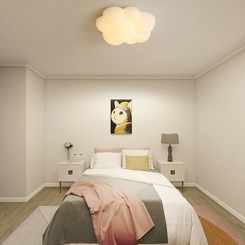 Modern White Minimalist Cat Claw LED Flush Mount Light for Kids Room